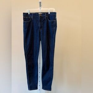 Madewell 10” High Rise Dark Blue Skinny Jeans Size 31 High Rise Stretch Denim